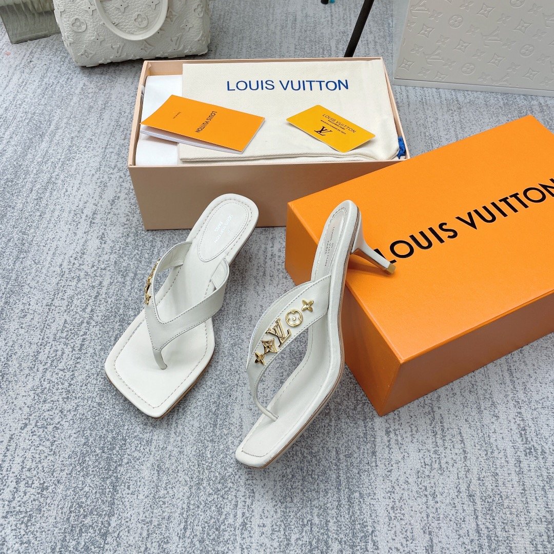 Louis Vuitton Women's Signature Thong White For Women LV 1A9QGJ - Soul Replicas