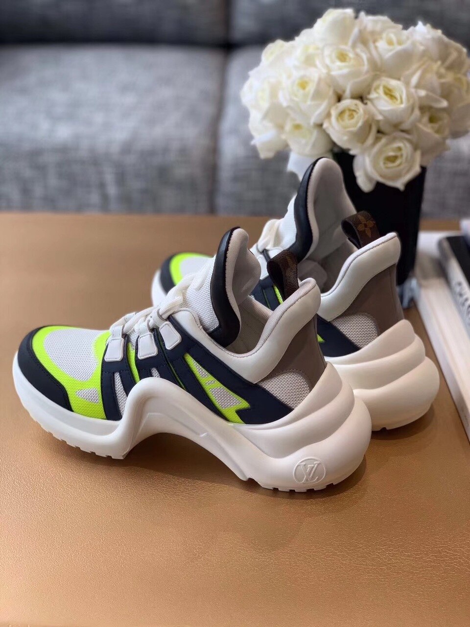 Louis Vuitton LV Archlight Sneaker Patent Monogram Material Black/White For Women LV - Soul Replicas