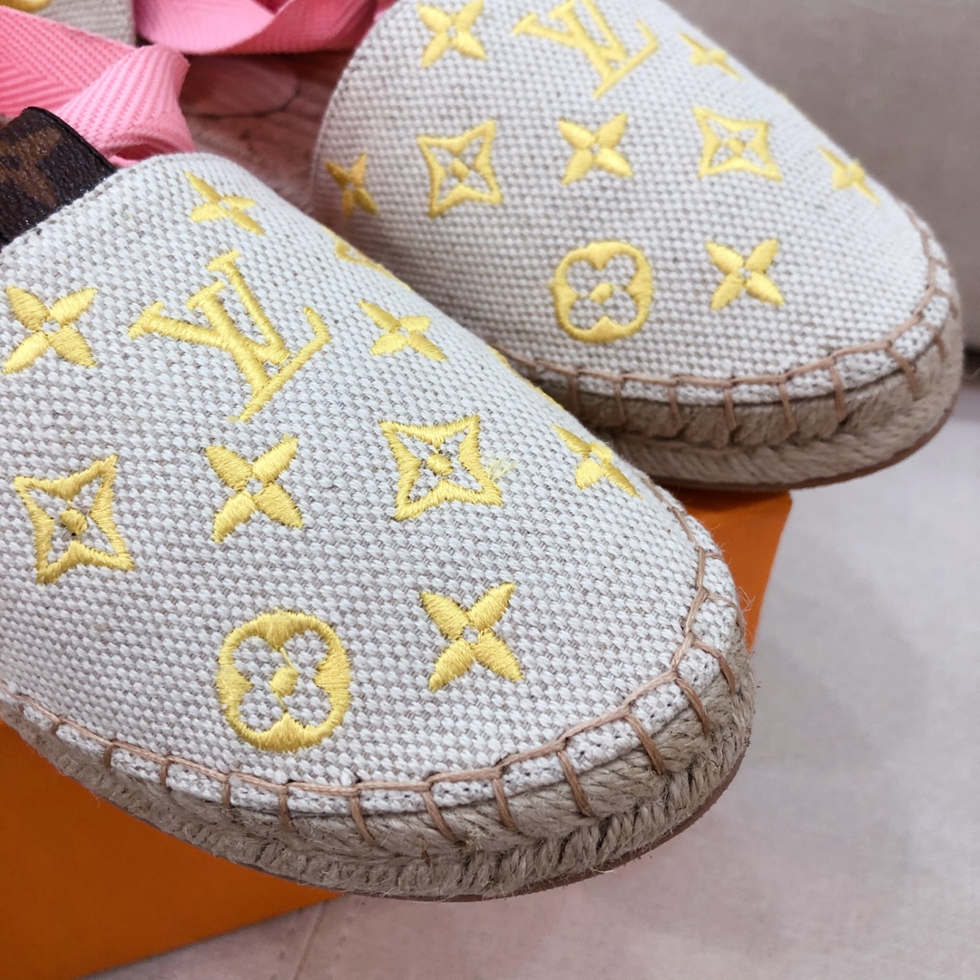 Louis Vuitton Women's Starboard Flat Espadrille Yellow For Women LV - Soul Replicas
