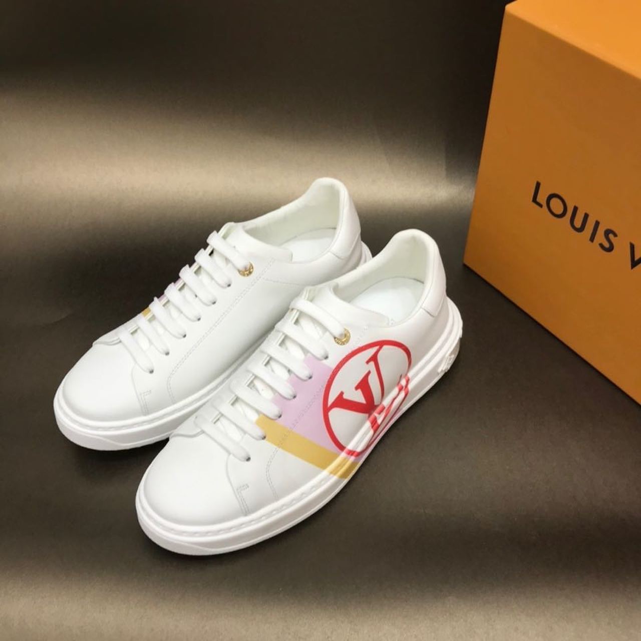Louis Vuitton Time Out Sneaker White/Red For Women LV - Soul Replicas