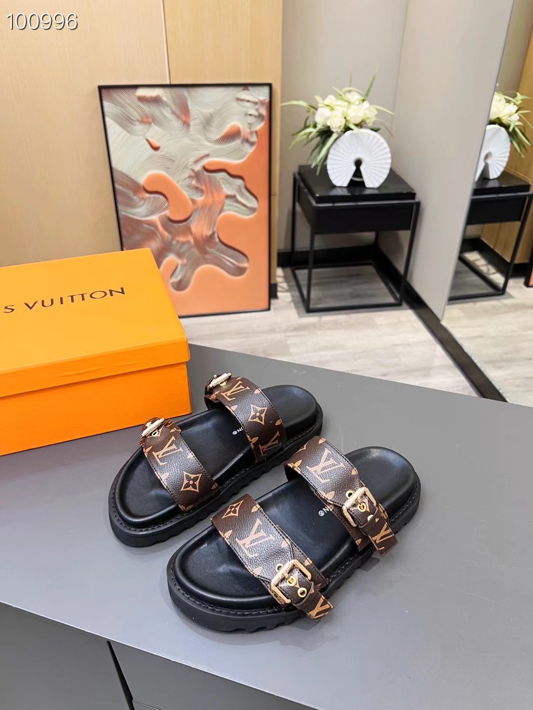 Louis Vuitton Women's Bom Dia Flat Mule Brown For Women LV 1A3R5O - Soul Replicas
