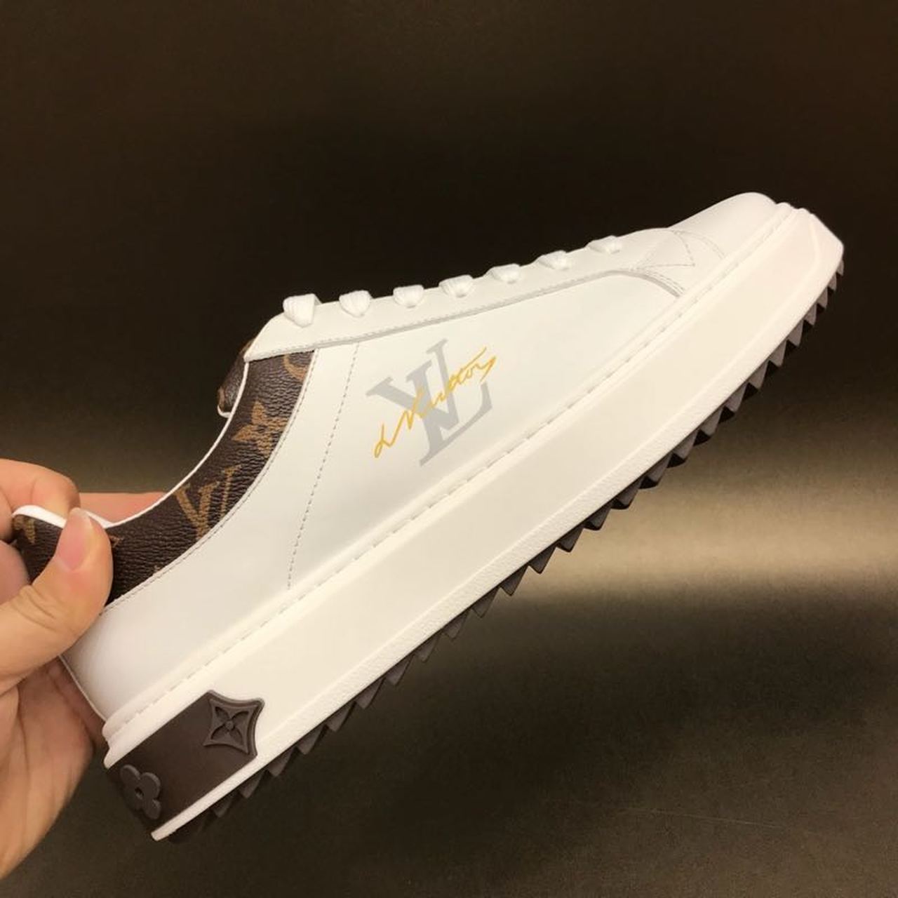 Louis Vuitton Time Out Sneaker Monogram Canvas White/Brown For Women LV - Soul Replicas