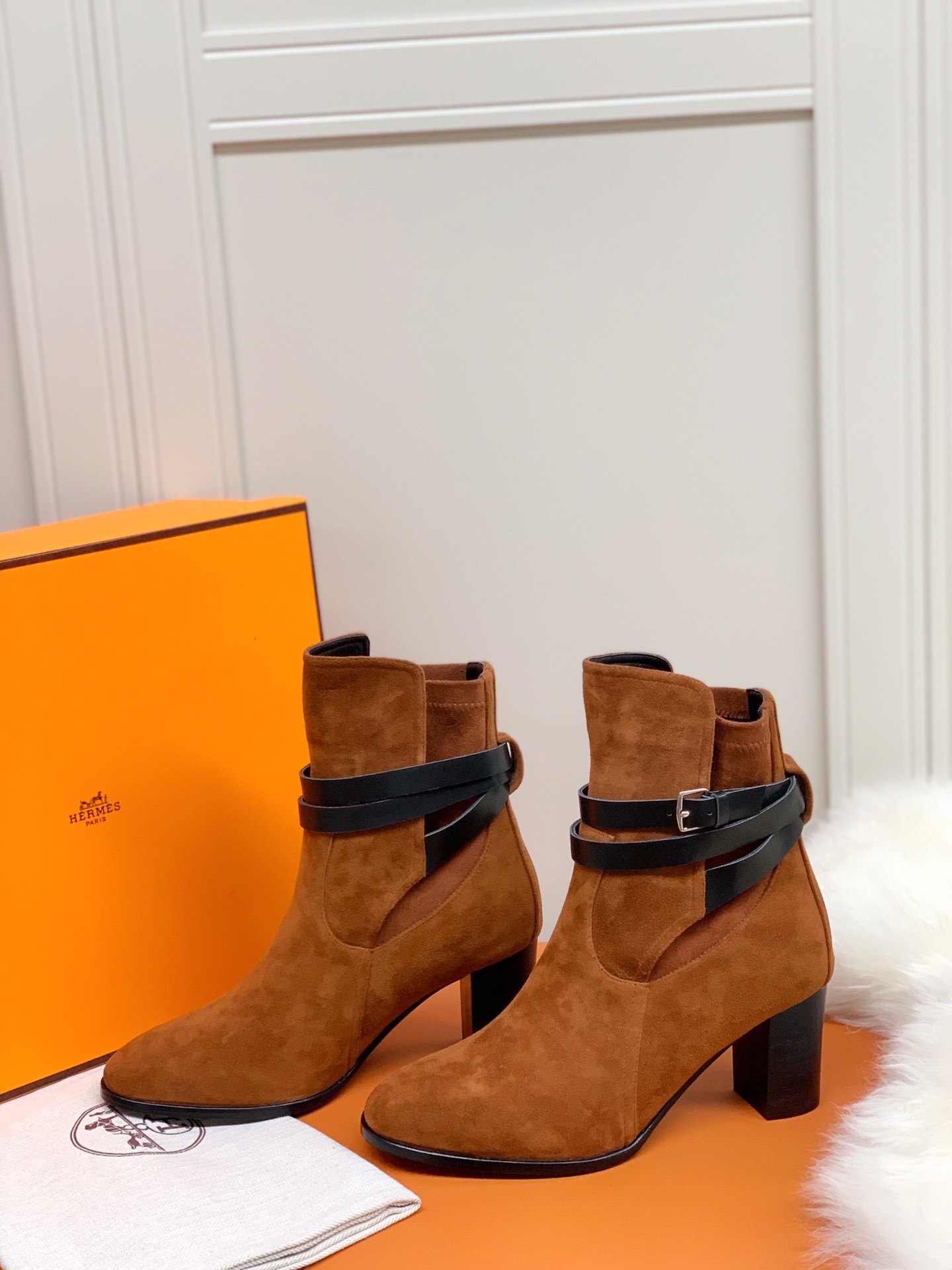 Hermes Frenchie 70 Ankle Boot Brown For Women 2.8in/7cm - Soul Replicas