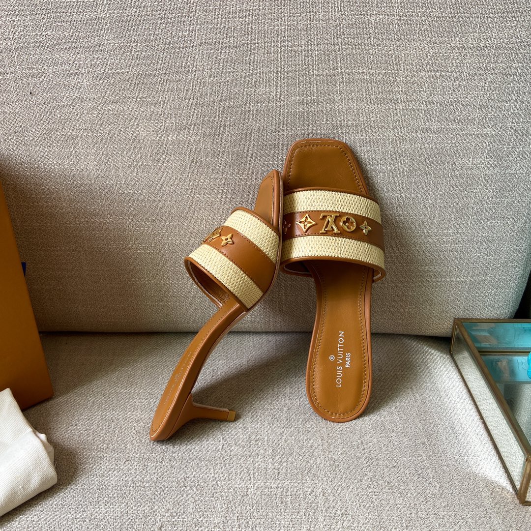 Louis Vuitton Women's Lock It Mule Brown For Women LV 2.2in/5.5cm - Soul Replicas