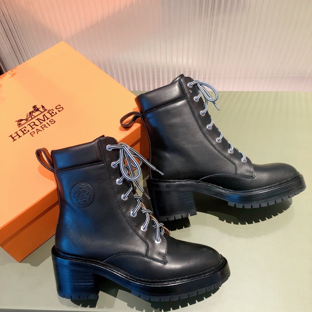 Hermes Fresh Ankle Boot Black For Women 1.6in/4cm - Soul Replicas