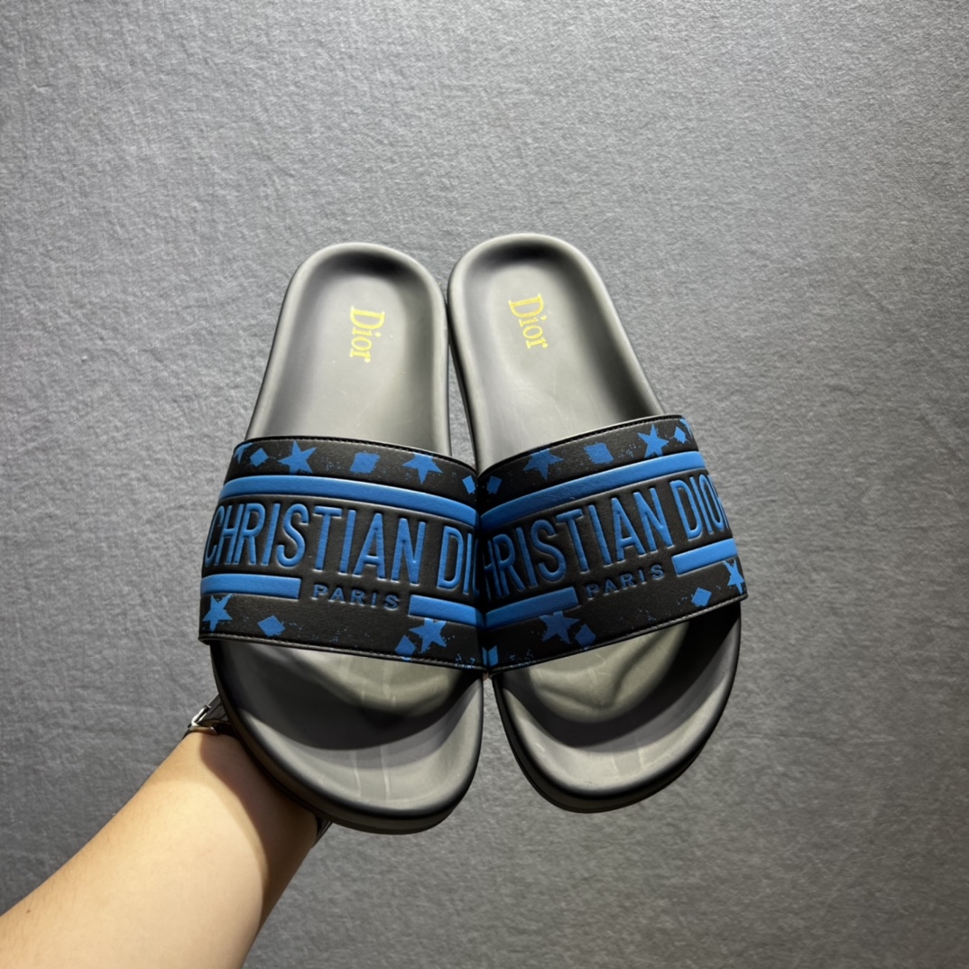 Christian Dior Dway Slide Black/Blue For Men CD - Soul Replicas