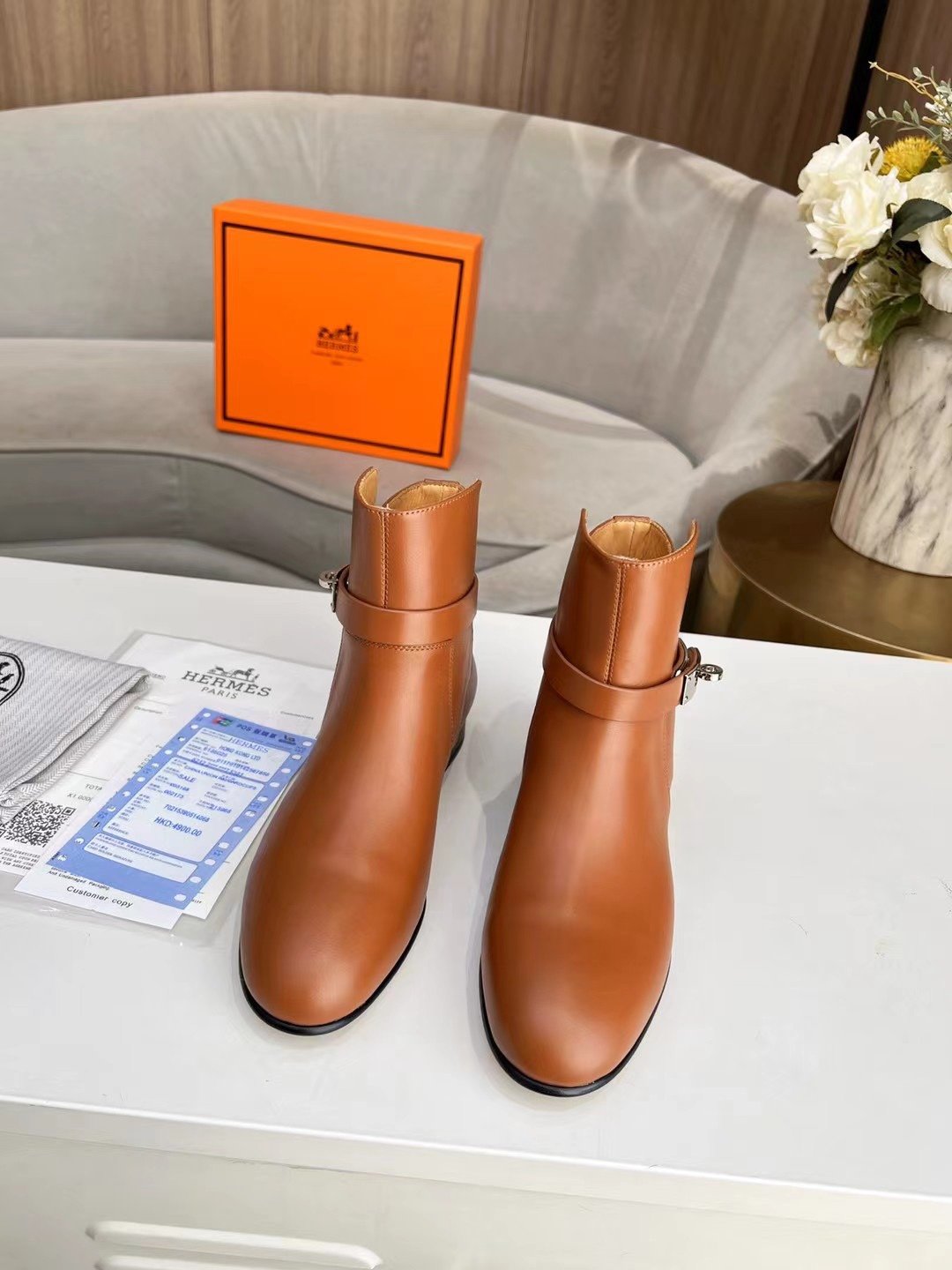 Hermes Frenchie 50 Ankle Boot Brown For Women H222092Z A3360 - Soul Replicas