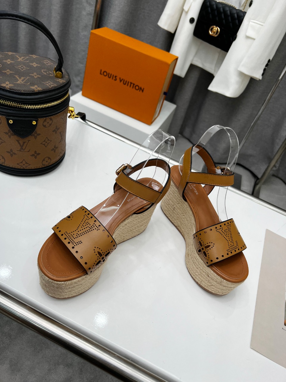 Louis Vuitton Women's Starboard Wedge Sandal Brown For Women LV 1A9PLN - Soul Replicas