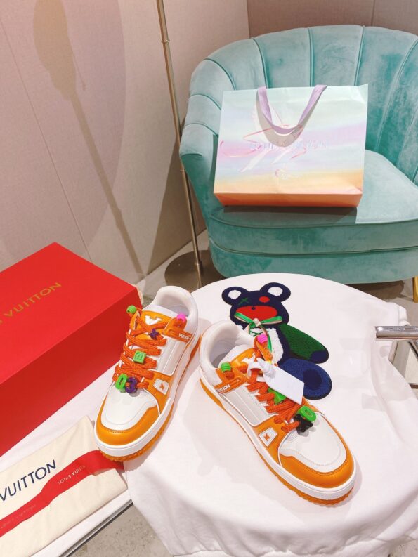 Louis Vuitton Women's LV Trainer Sneaker Orange For Women LV - Soul Replicas