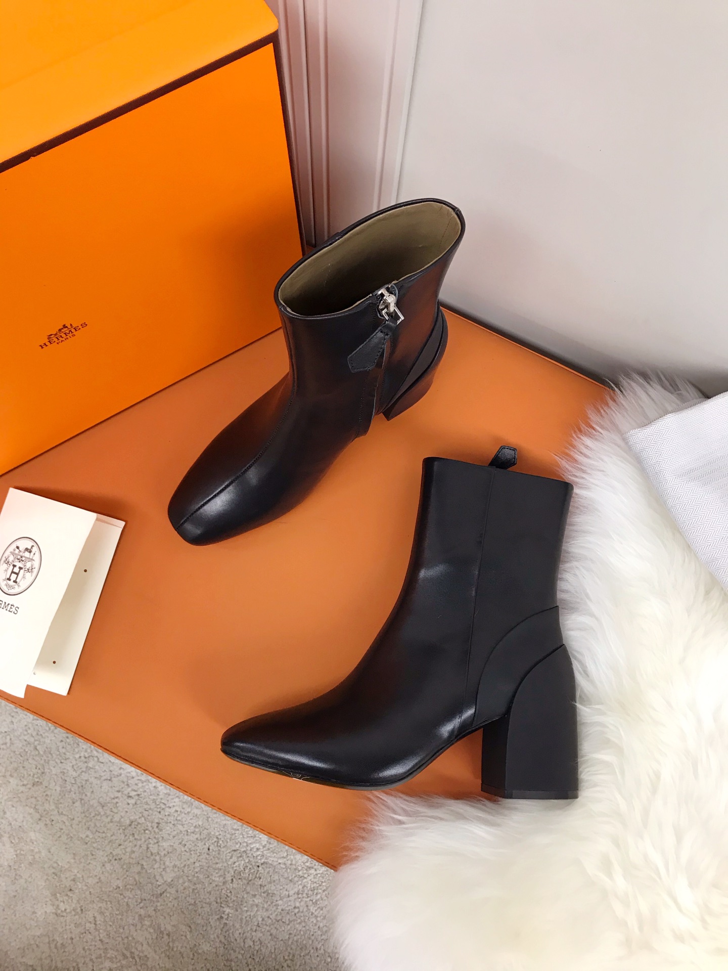 Hermes Brooke Ankle Boots Black For Women 2.4in/6cm - Soul Replicas