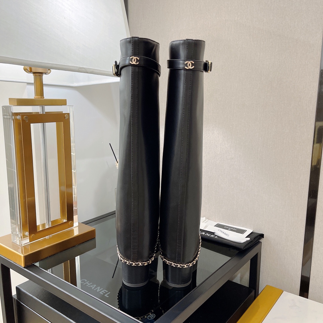 Chanel Women's High Boots Black For Women 2.5in/6.5cm - Soul Replicas