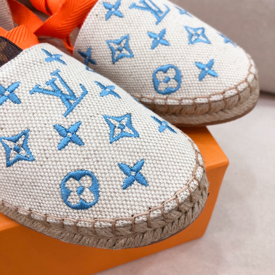 Louis Vuitton Women's Starboard Flat Espadrille Blue For Women LV - Soul Replicas