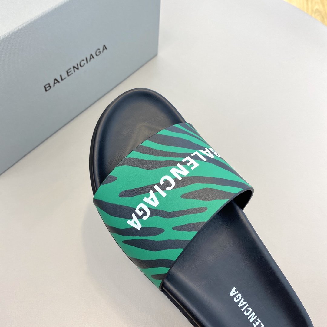 Balenciaga Slide Sandal Green For Women - Soul Replicas
