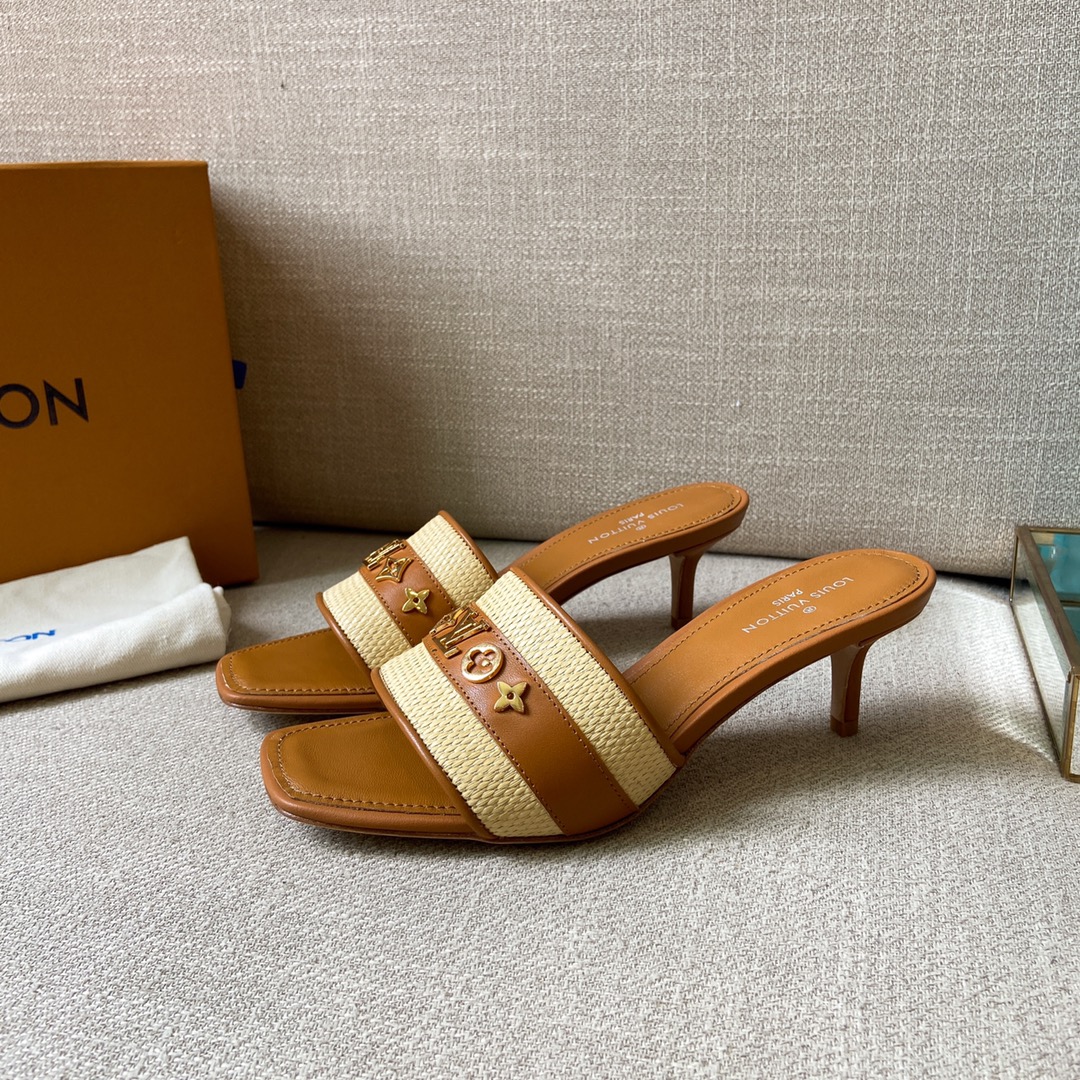 Louis Vuitton Women's Lock It Mule Brown For Women LV 2.2in/5.5cm - Soul Replicas