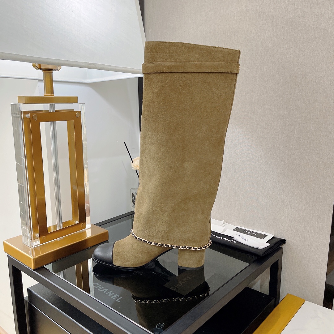 Chanel Women's High Boots Brown For Women 2.5in/6.5cm - Soul Replicas