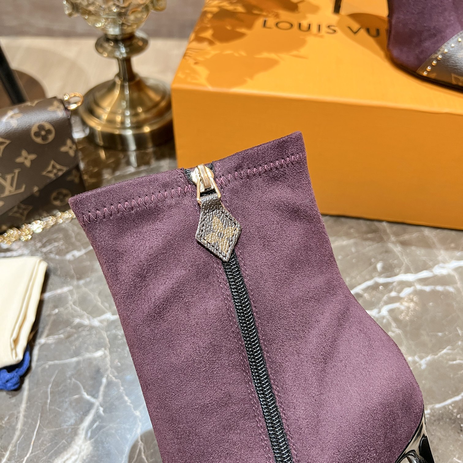 Louis Vuitton Women's Cherie Ankle Boots Violet Women LV - Soul Replicas