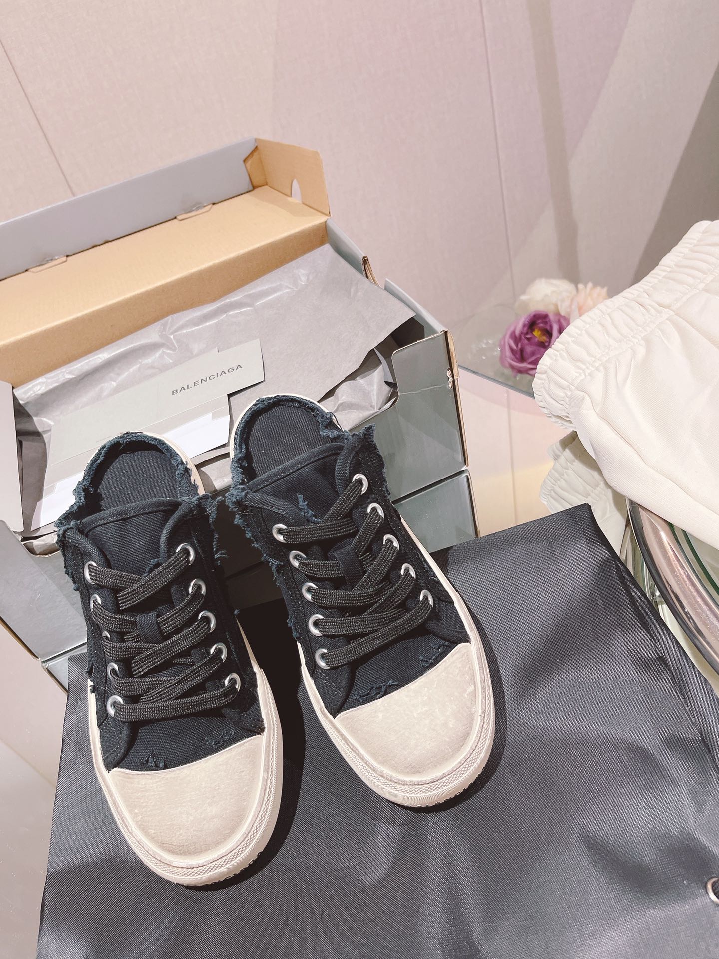 Balenciaga Paris Trainers Mule Black For Women - Soul Replicas