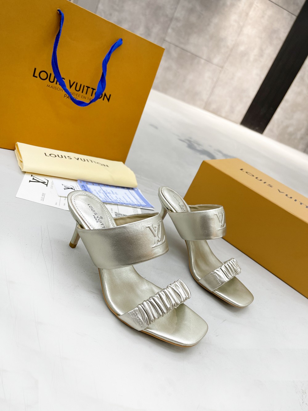Louis Vuitton Women's Drapy Mule Gold For Women LV - Soul Replicas