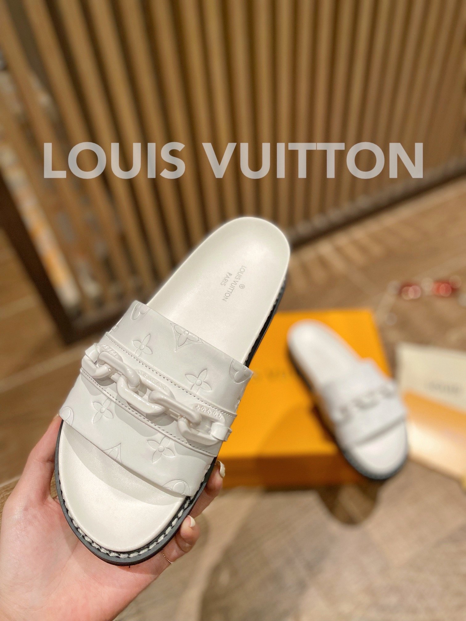 Louis Vuitton Sunset Flat Comfort Mule White For Women LV - Soul Replicas