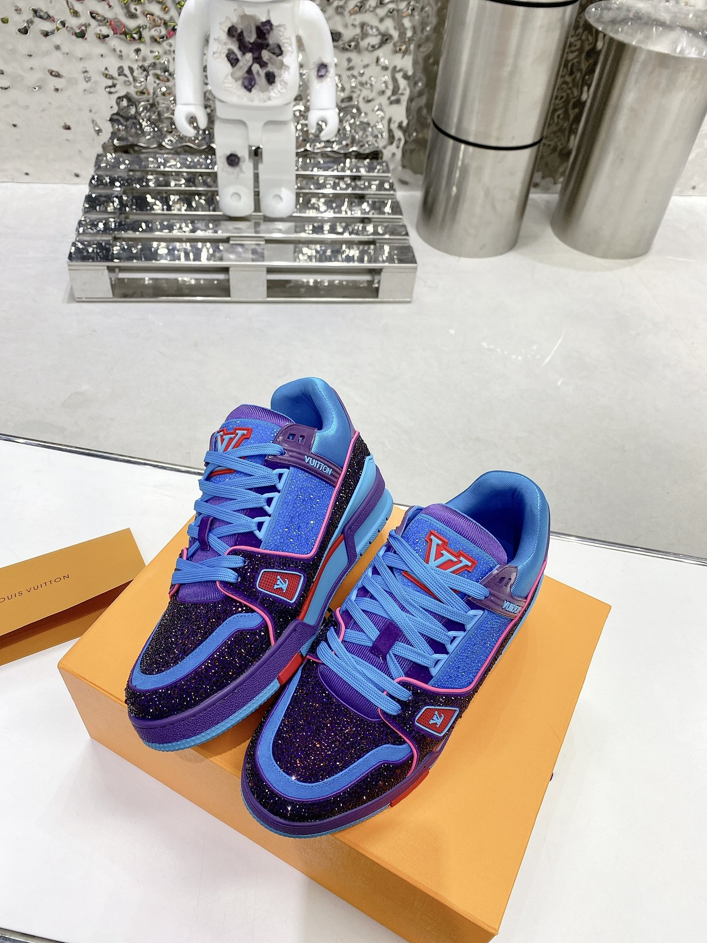Louis Vuitton Women's LV Trainers Blue For Women LV - Soul Replicas