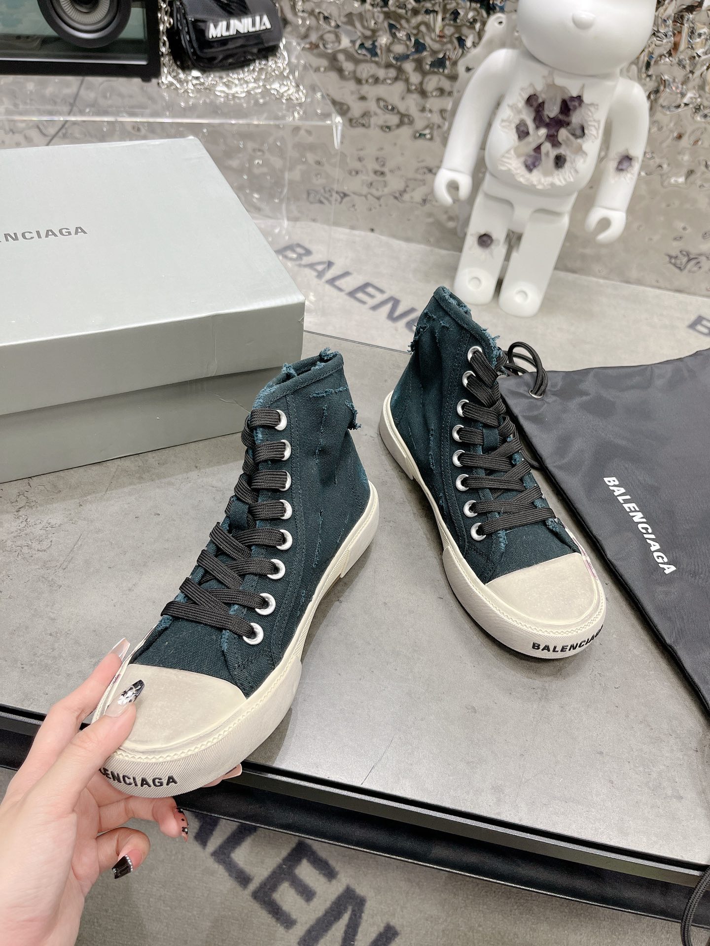 Balenciaga Paris High Top Trainers Black For Women - Soul Replicas