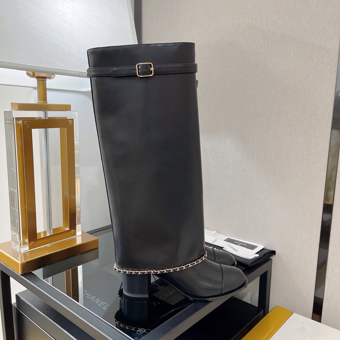 Chanel Women's High Boots Black For Women 2.5in/6.5cm - Soul Replicas