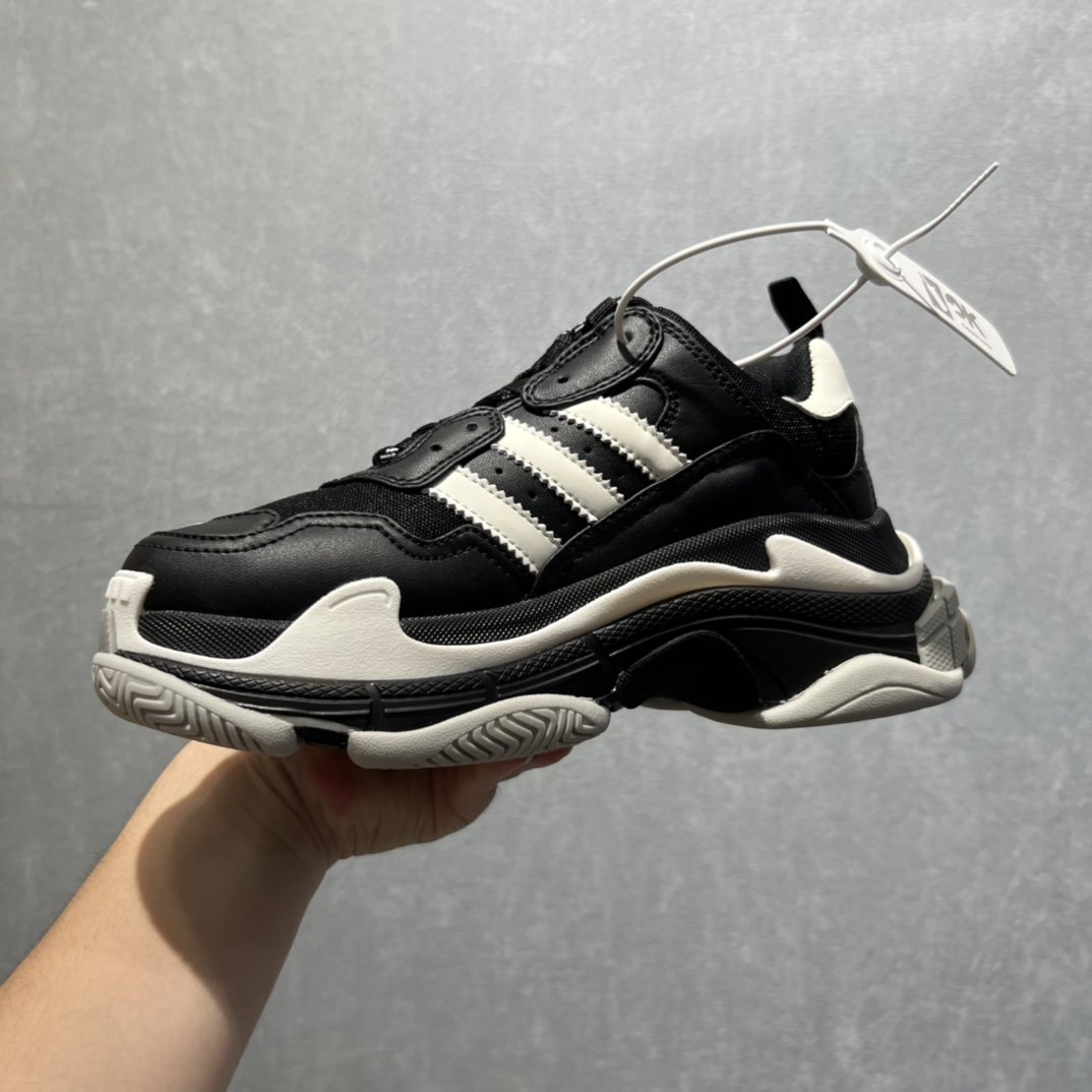 Balenciaga x Adidas Triple S Trainers Black For Women - Soul Replicas