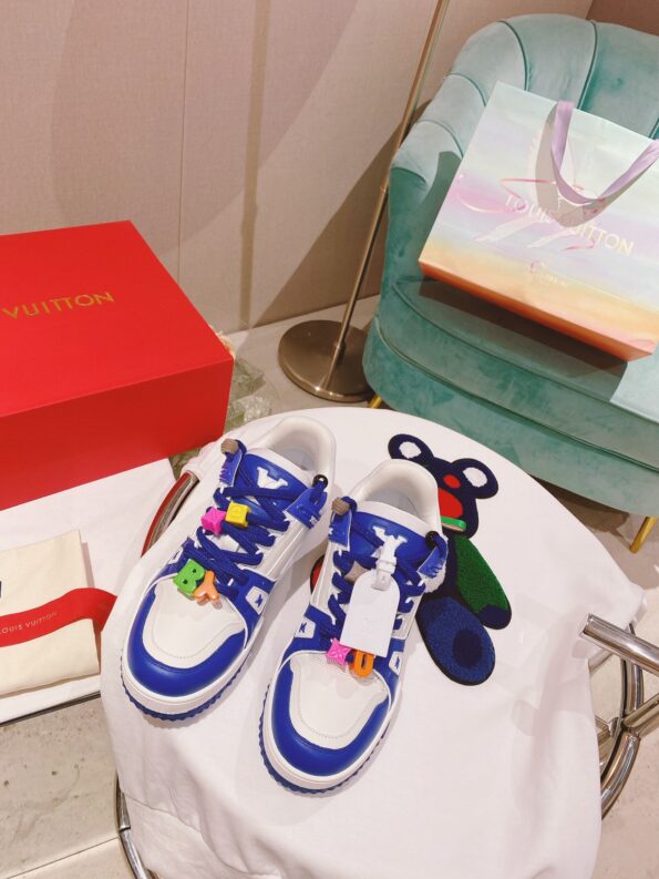 Louis Vuitton Women's LV Trainer Sneaker Blue For Women LV - Soul Replicas