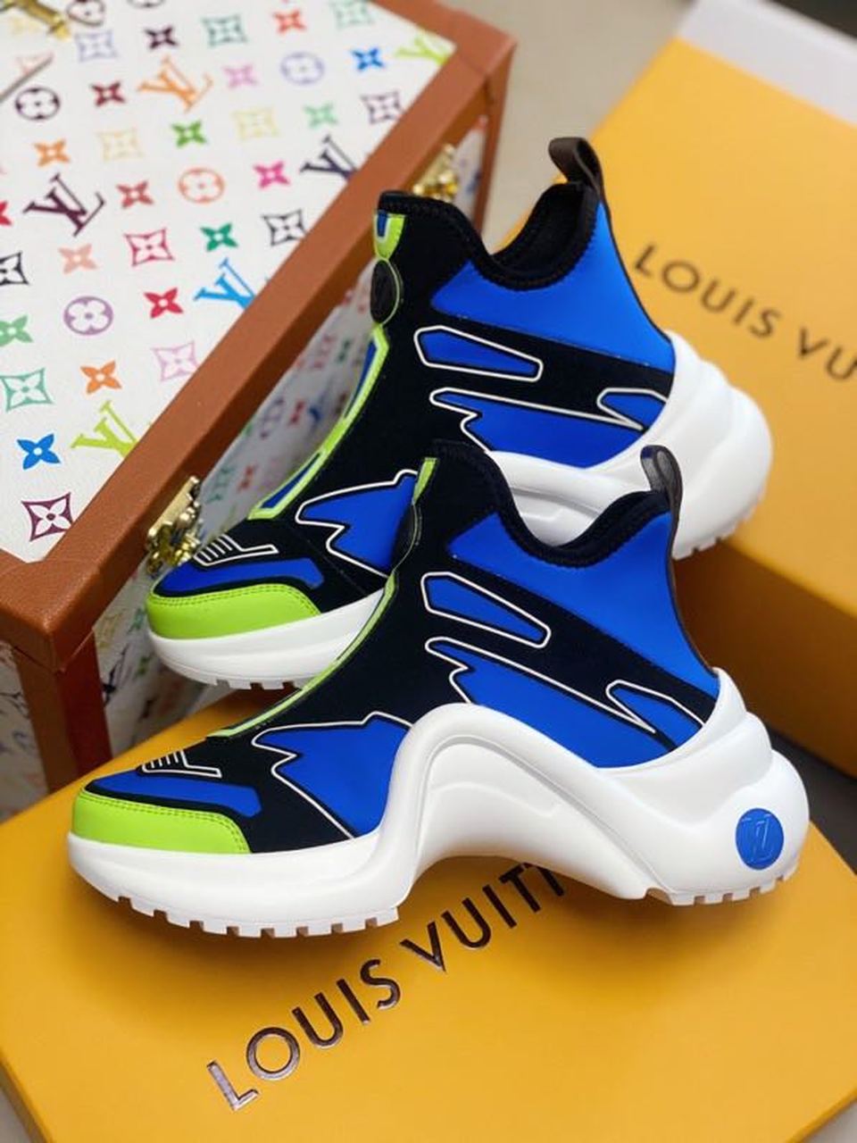 Louis Vuitton LV Archlight Sneaker Recycled Printed Nylon Blue For Women LV - Soul Replicas