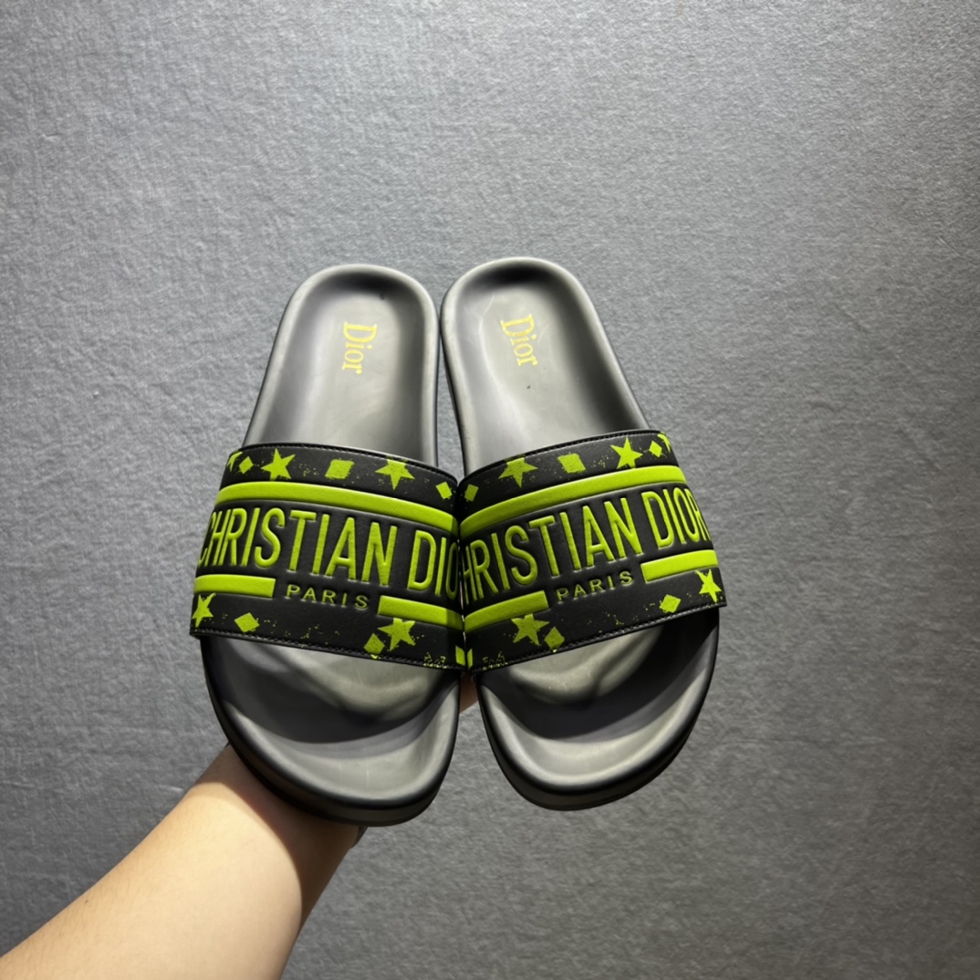 Christian Dior Dway Slide Black/Yellow For Men CD - Soul Replicas
