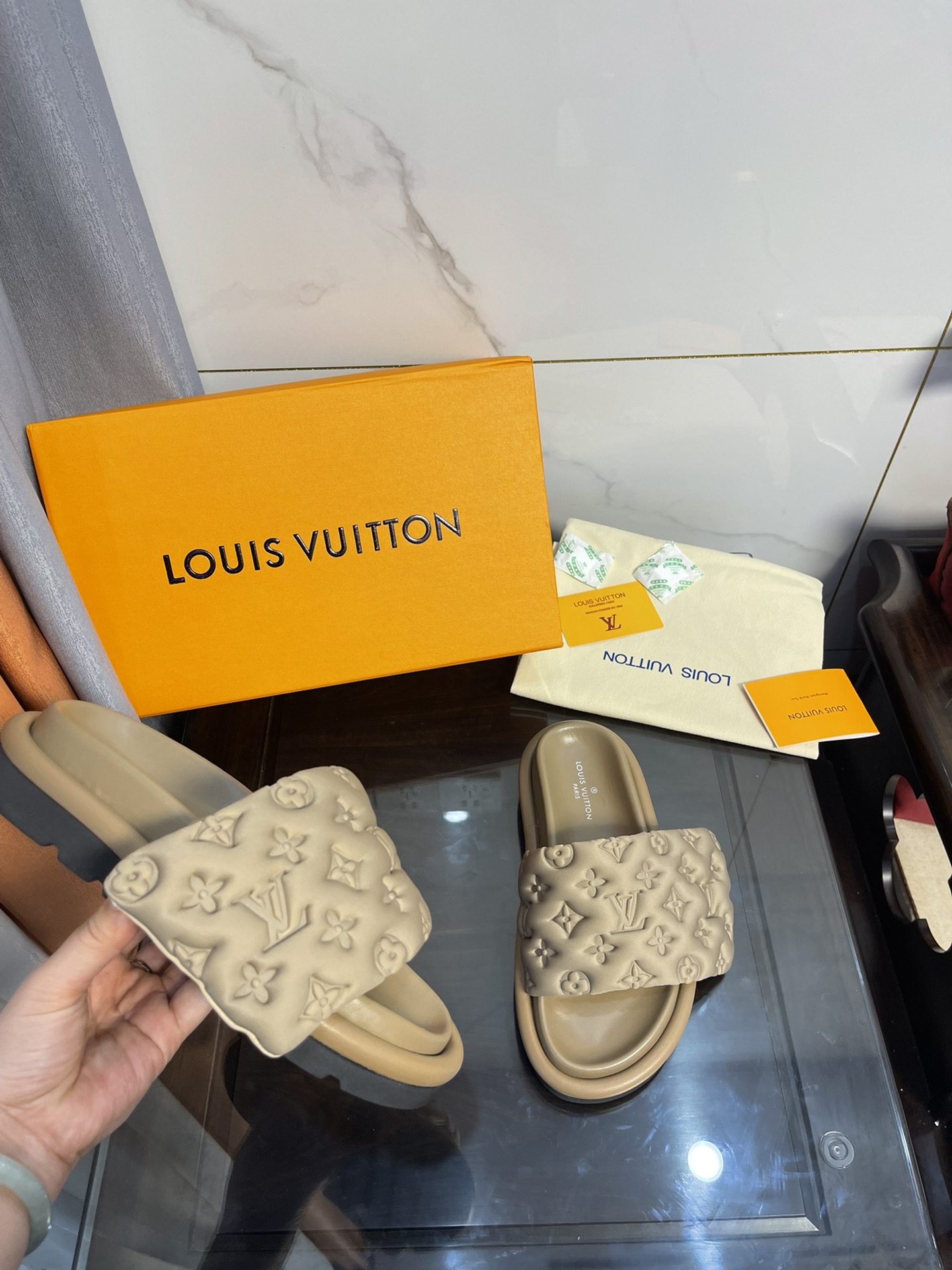 Louis Vuitton Women's Pool Pillow Comfort Flat Mule Brown For Women LV - Soul Replicas