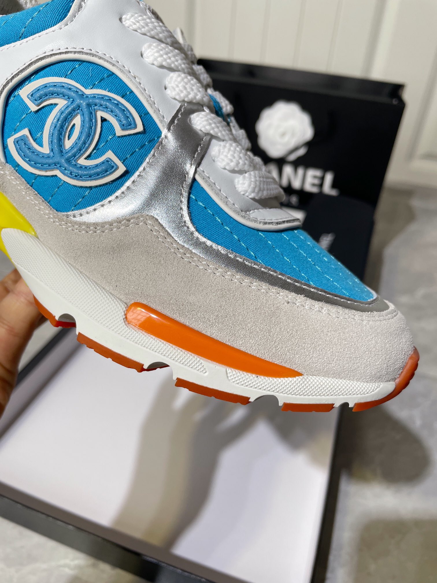 Chanel Women's Sneakers In Fabric Blue For Women - Soul Replicas
