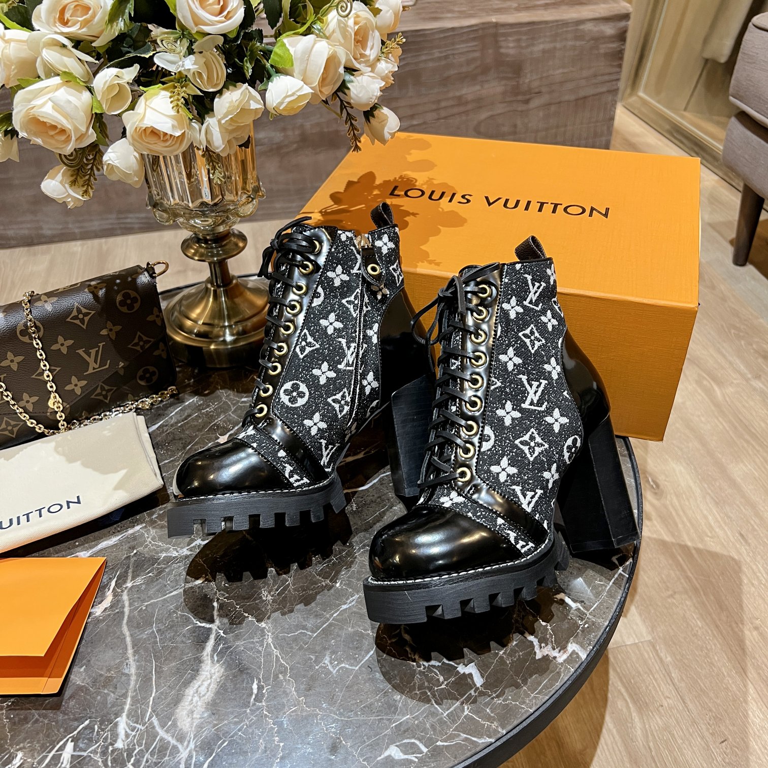 Louis Vuitton Women's Star Trail Ankle Boot Black For Women LV - Soul Replicas