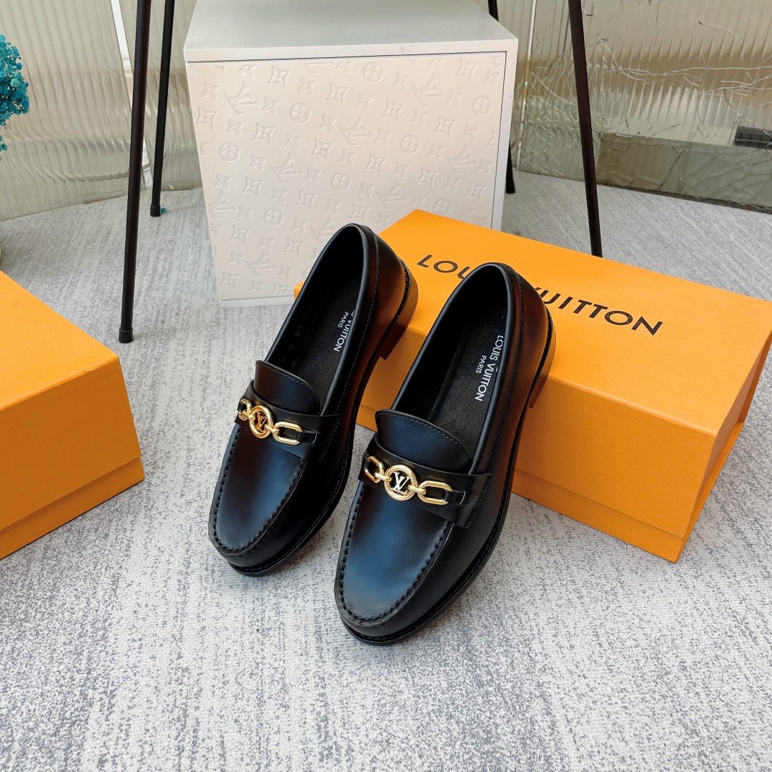 Louis Vuitton Women's Chess Flat Loafe Black For Women LV - Soul Replicas