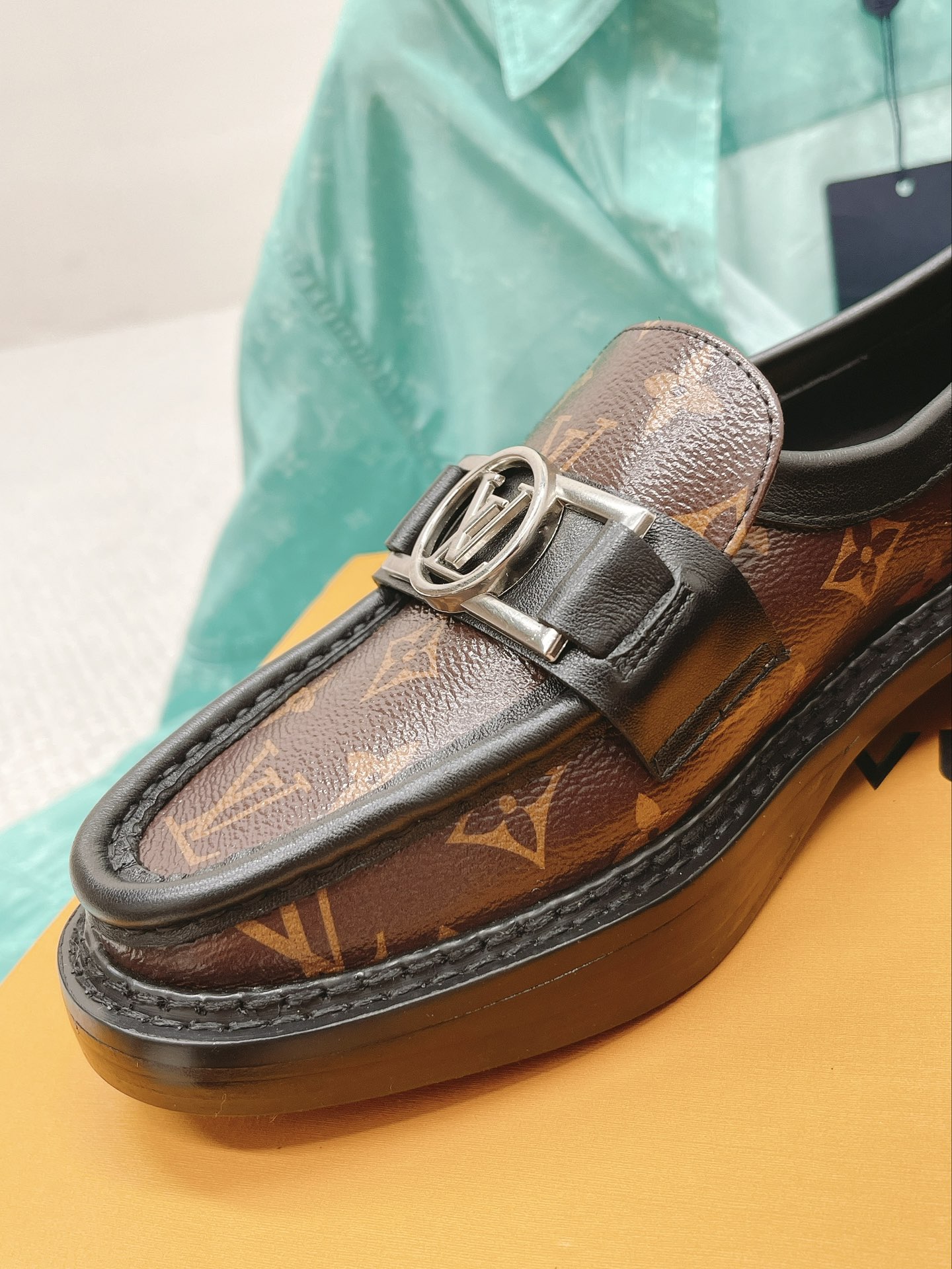 Louis Vuitton Women's Academy Loafer Silver Toned Hardware Brown For Women LV - Soul Replicas