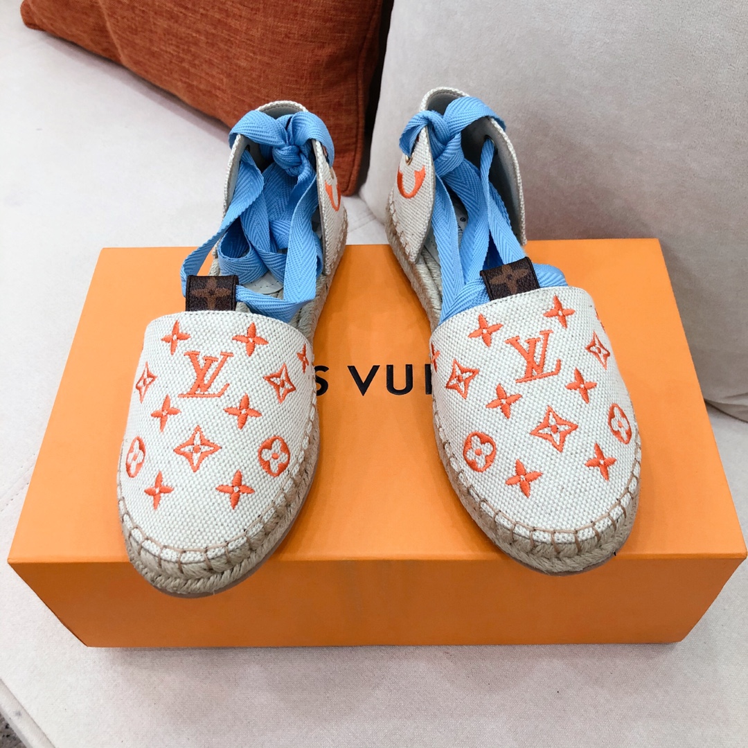 Louis Vuitton Women's Starboard Flat Espadrille Orange For Women LV - Soul Replicas