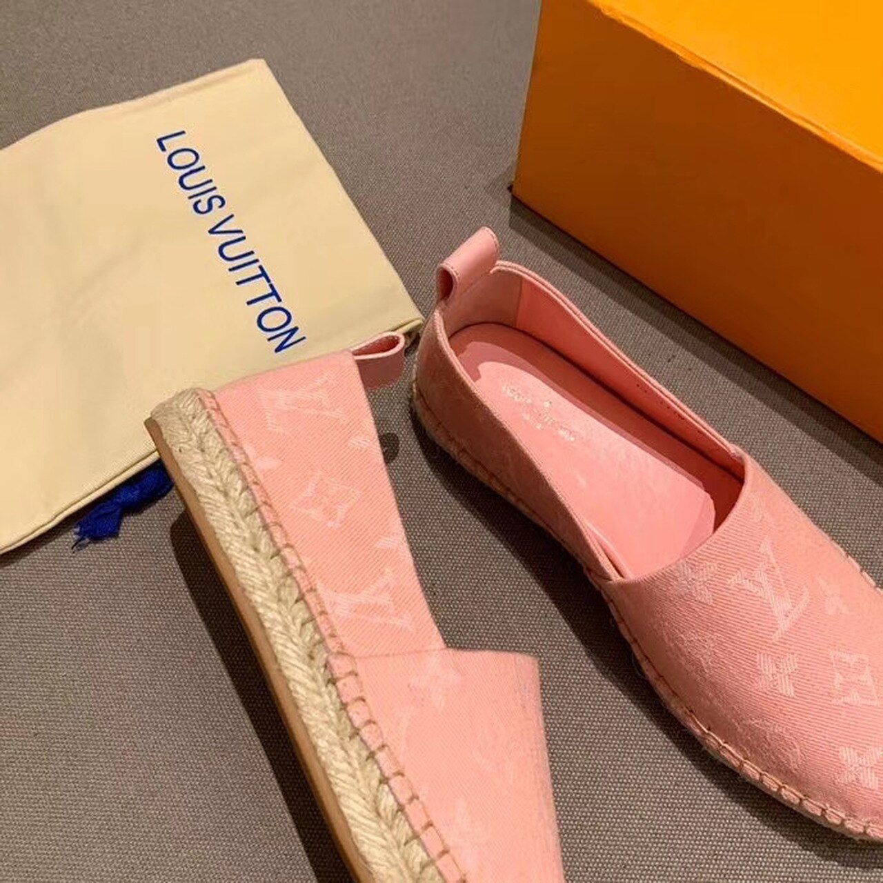 Louis Vuitton Starboard Flat Espadrille Monogram Denim Pink For Women LV 1A9PVL - Soul Replicas