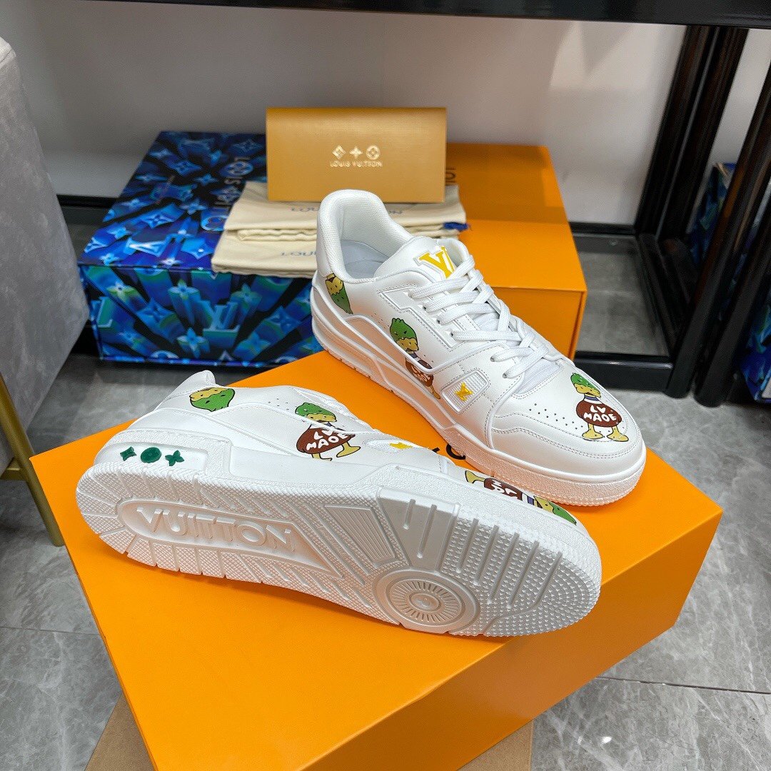 Louis Vuitton Trainer Sneaker White By Virgil Abloh For Women LV 1A9JC5 - Soul Replicas