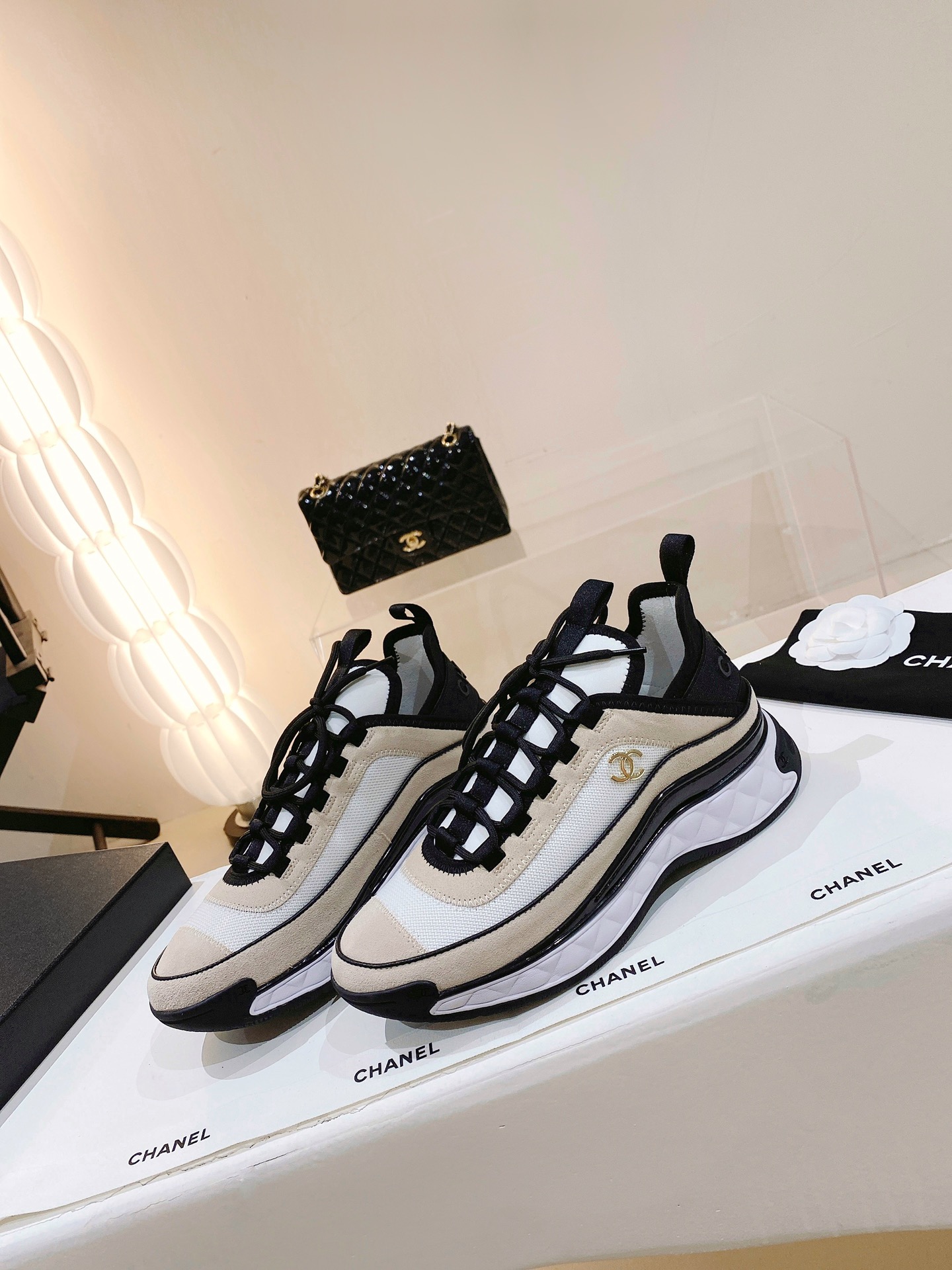 Chanel Women's Sneakers Beige For Women - Soul Replicas