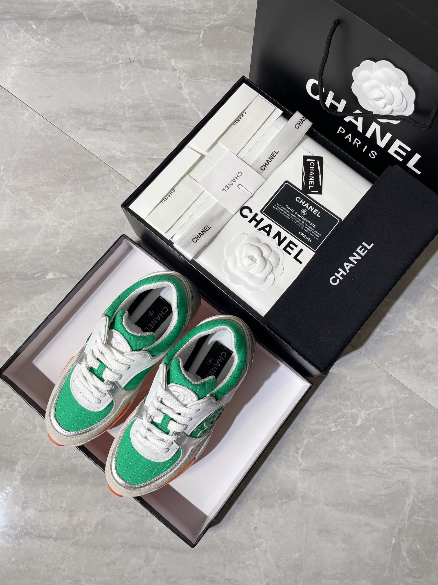 Chanel Women's Sneakers In Fabric Green For Women - Soul Replicas