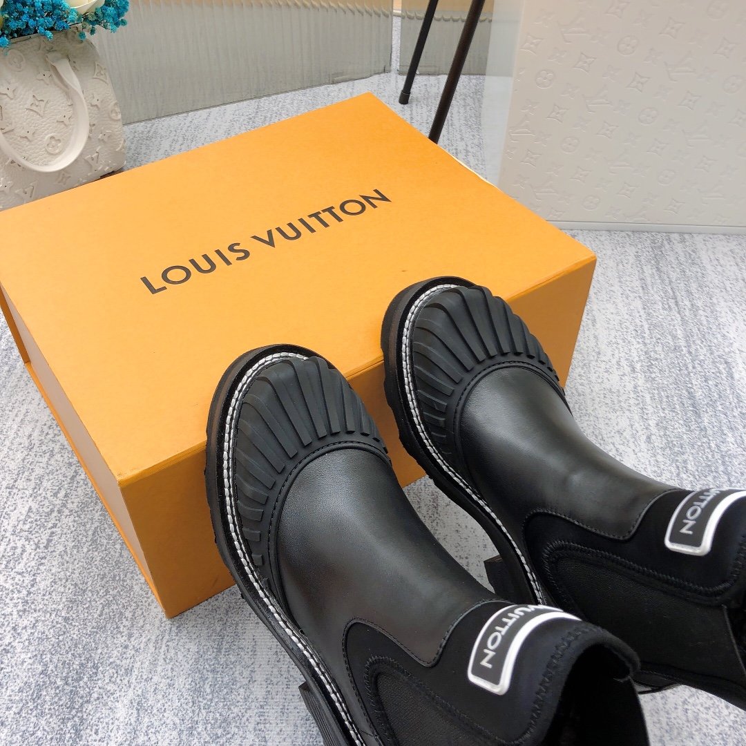 Louis Vuitton LV Beaubourg Ankle Boot Neoprene Black For Women LV - Soul Replicas