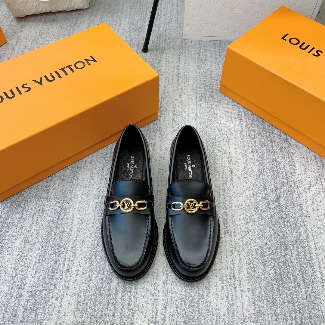 Louis Vuitton Women's Chess Flat Loafe Black For Women LV - Soul Replicas