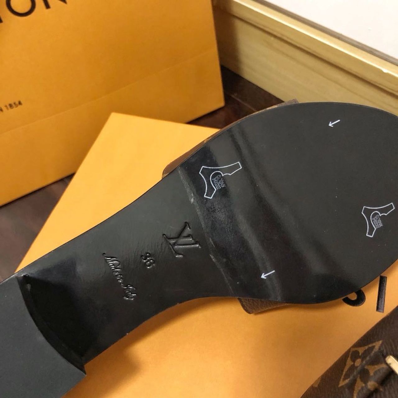 Louis Vuitton Lock It Mule Patent Monogram Canvas Black/Brown For Women LV 1A660F - Soul Replicas