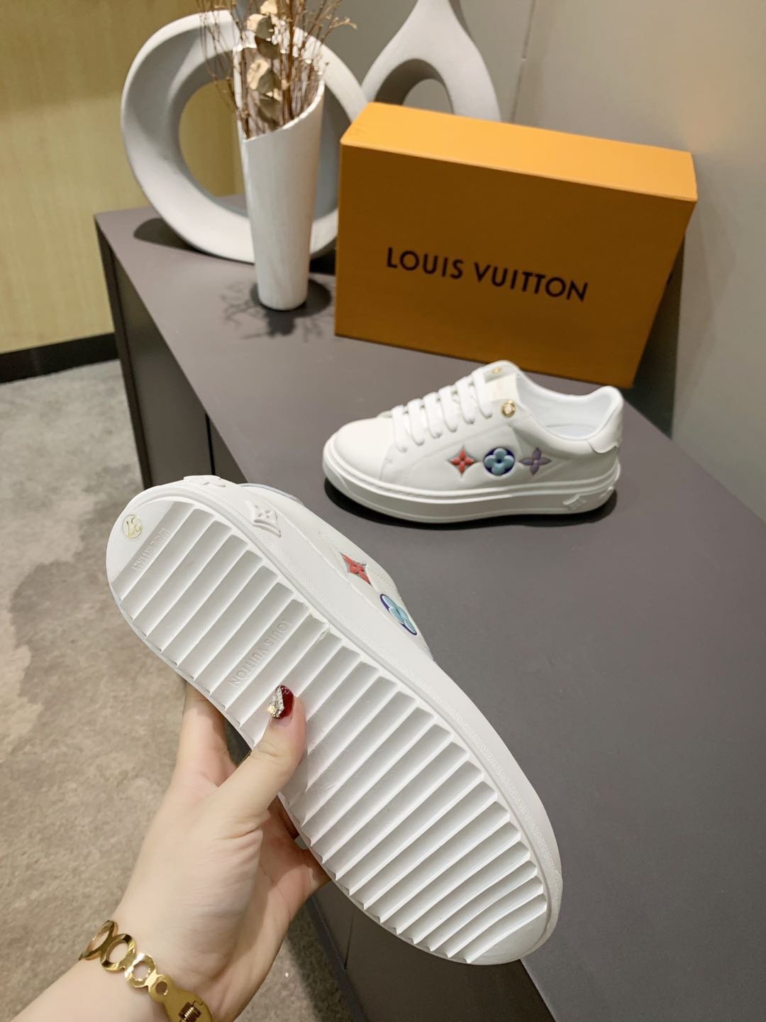 Louis Vuitton Time Out Sneaker White For Women LV - Soul Replicas