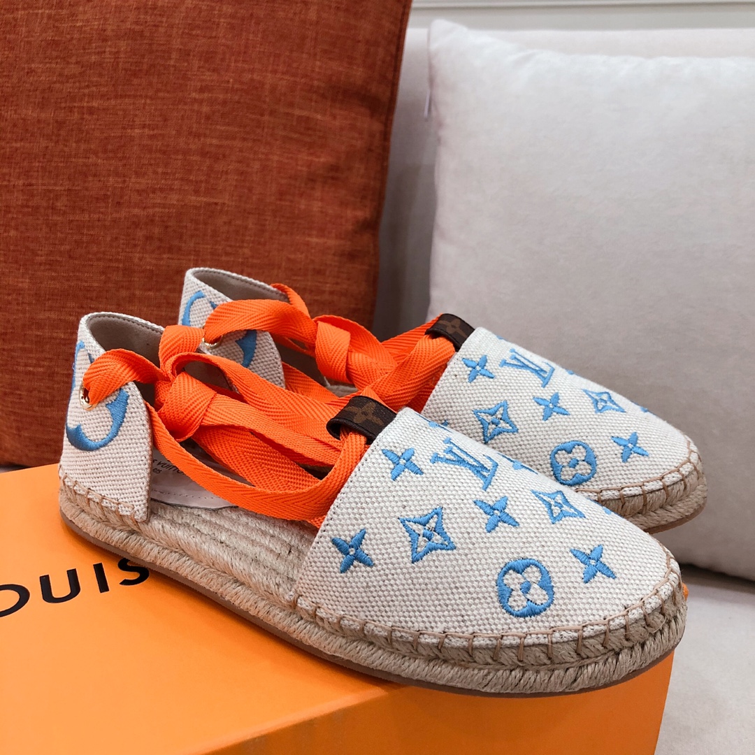 Louis Vuitton Women's Starboard Flat Espadrille Blue For Women LV - Soul Replicas