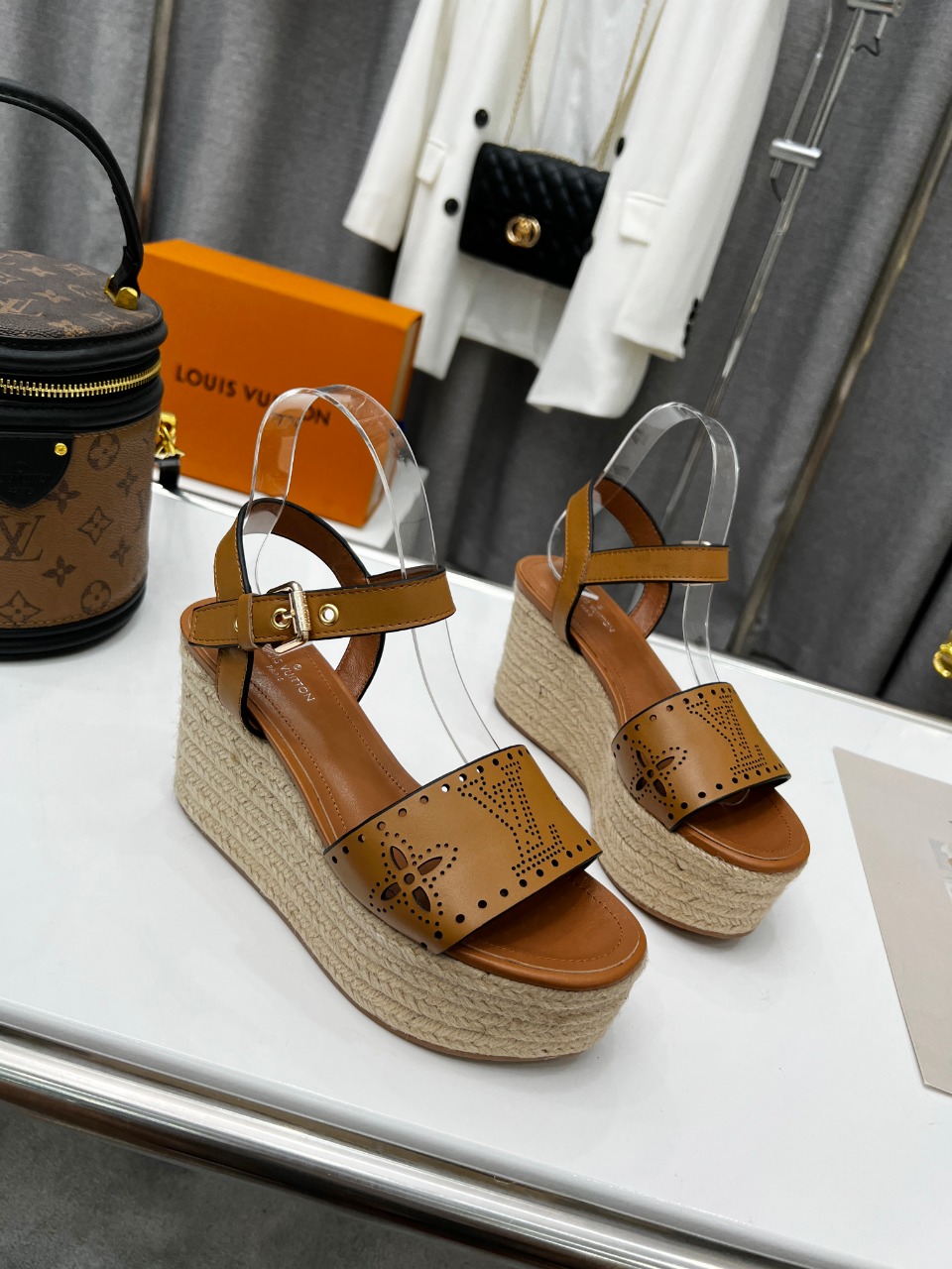 Louis Vuitton Women's Starboard Wedge Sandal Brown For Women LV 1A9PLN - Soul Replicas