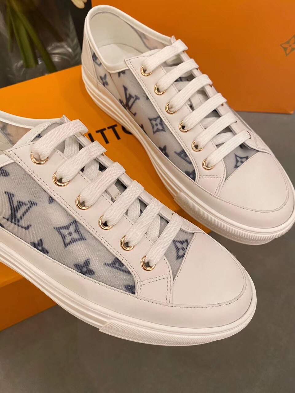 Louis Vuitton Stellar Sneaker Monogram Denim White/Blue For Women LV - Soul Replicas