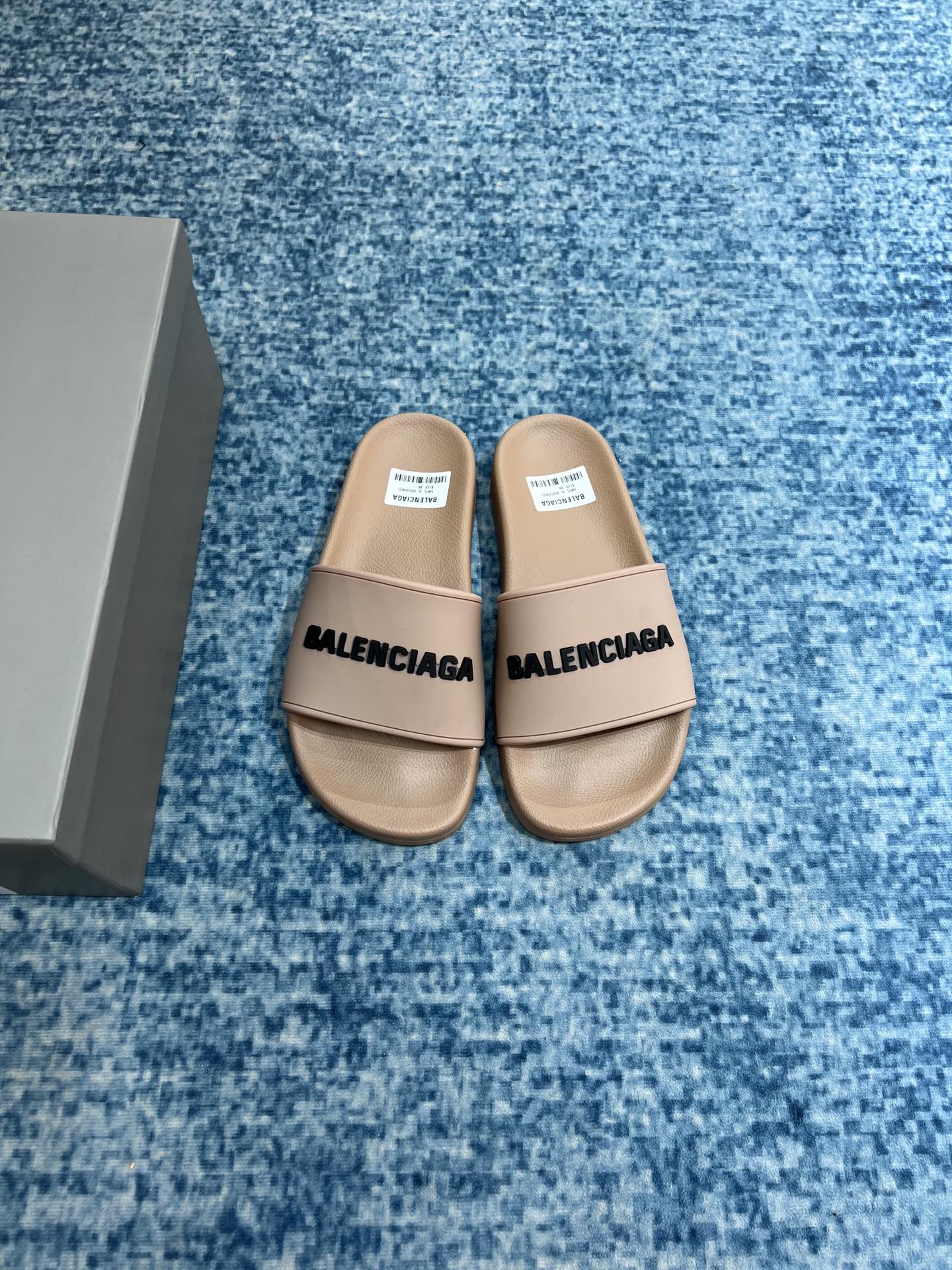Balenciaga Pool Slide Sandal Beige For Women - Soul Replicas