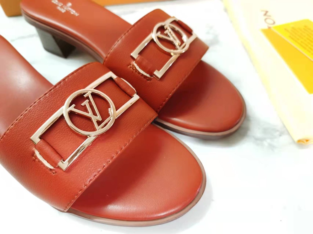Louis Vuitton Lock It Mules Calfskin Leather Spring/Summer 2020 Collection 1A64MN Tan - Soul Replicas