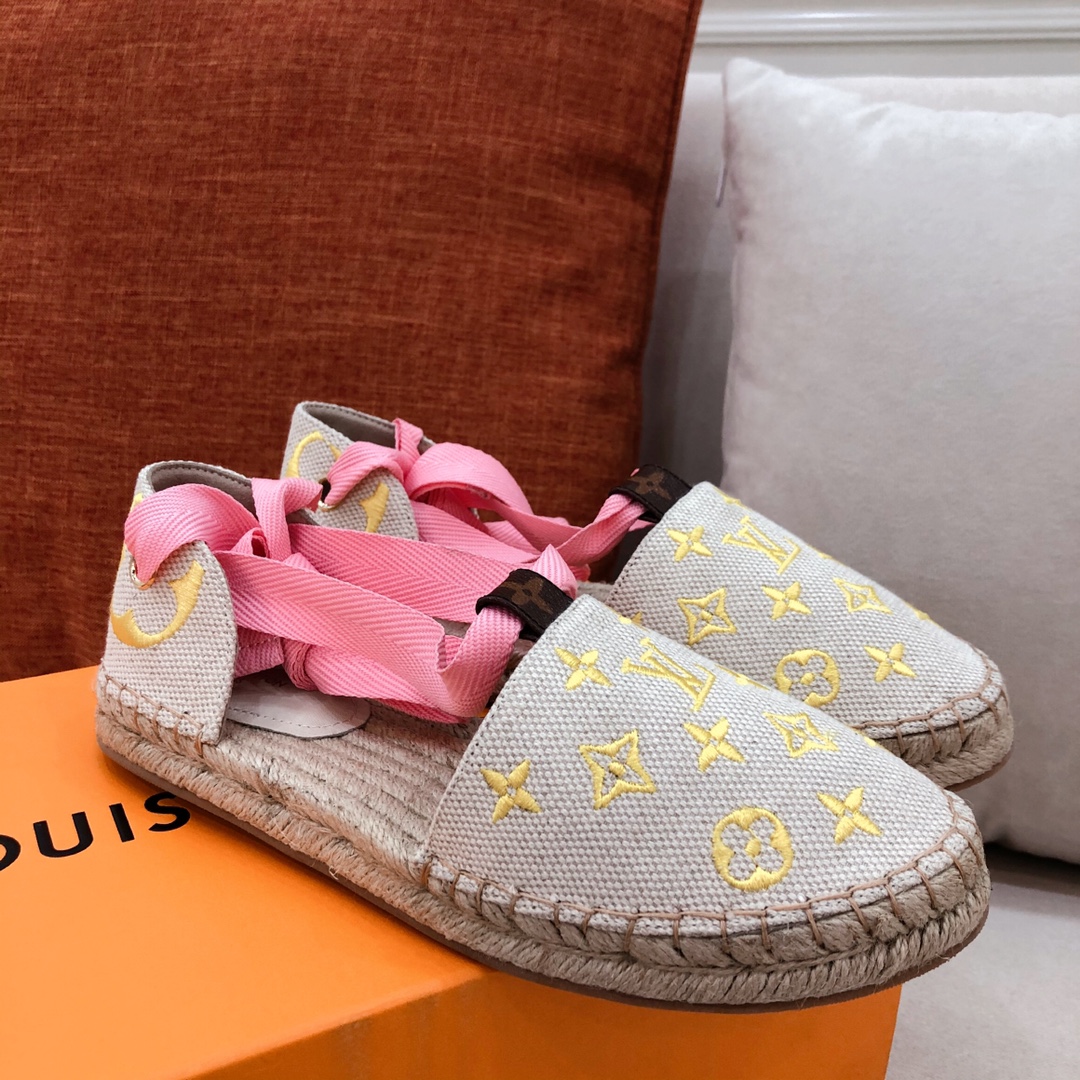 Louis Vuitton Women's Starboard Flat Espadrille Yellow For Women LV - Soul Replicas